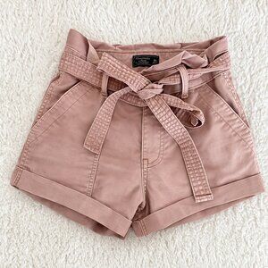 Abercrombie & Fitch XS Paperbag High Waist Shorts – Dusty Rose Pink